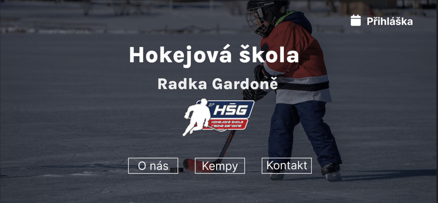 Návrh webu Hokejové školy Radka Gardoně