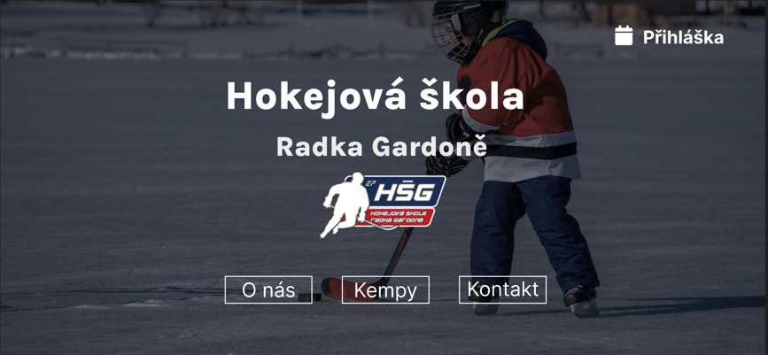 Hokejová škola Radka Gardoně — UI/UX design concept